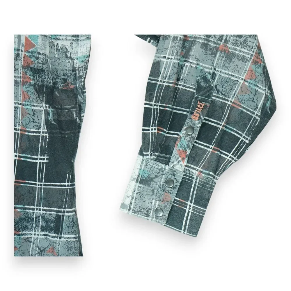 Cruel Mens Shirt‎ XL Plaid Multicolor Snap Closure Western Style Long Sleeve